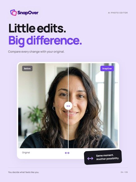 SnapOver card 4: Little edits. Big difference.