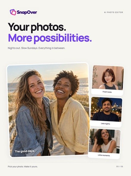 SnapOver card 5: Your photos. More possibilities.