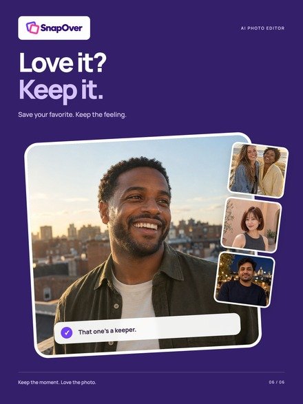SnapOver card 6: Love it? Keep it.